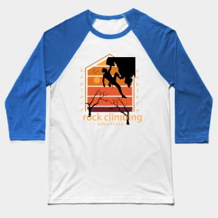 Rock Climbing Adventure Baseball T-Shirt